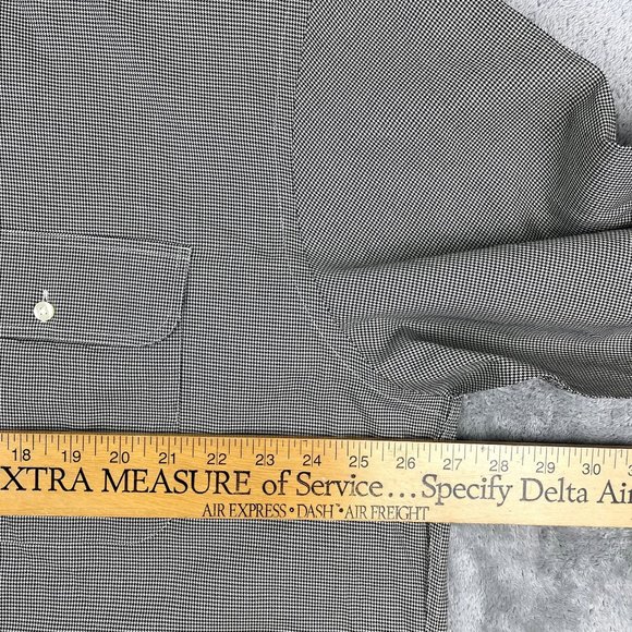 PETER MILLAR Micro Houndstooth All Over Print Mens Button Up Long Sleeve Shirt - Picture 9 of 9